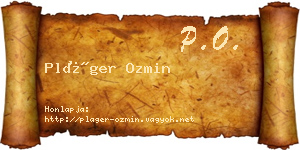 Pláger Ozmin névjegykártya